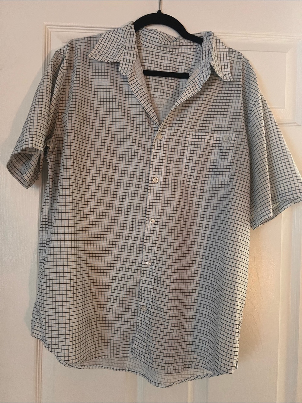 Huk Men's Short-Sleeve Button-Down Shirt - White with Black Check